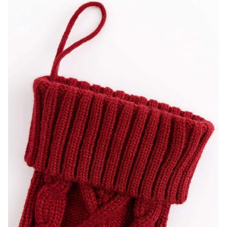Knit Christmas Stockings 3 Pack 18 Farmhouse Style Christmas Stockings Holiday Home Fireplace Stairway Christmas Tree Hanging Stockings Knitted A1